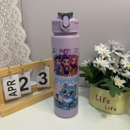 kpop noitien metsästäjä -ryhmän keskikokoinen söpö kuvioitu pillimuki vesikuppi