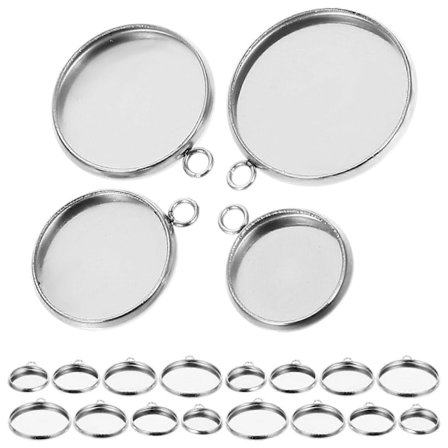 80 stk DIY Anhengbrett Bezel Anhengbrett Emner Anheng Smykkefremstilling Bezel Rustfritt Stål Brett