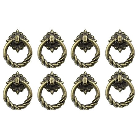 8 stk. vintage knopper, bronze antikke møbelknopper til skabe, kommoder, møbler osv. (bronze)
