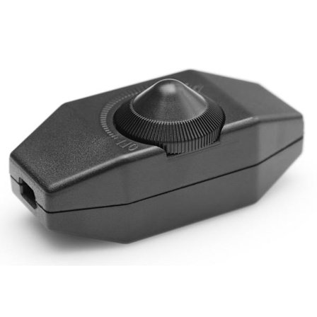 Lysdæmper, drejekontakt med hvidt 220-230V kabel, trykknap til dæmpbare LED'er