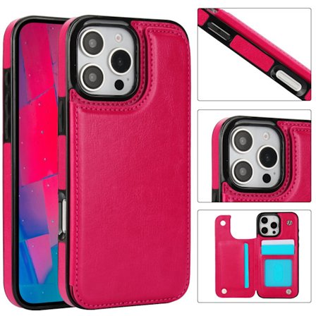 Plånboksskal PU-Läder Kortfack Magnet kompatibelt med iPhone 16 Pro