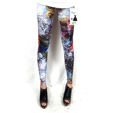Tattoo Mönstrade Leggings Mjuka Stretch