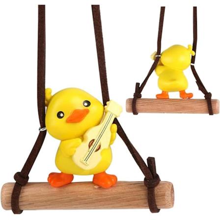 Svingande Anka Bilhängande Ornament, Söt Anka Bildekoration Hängande, Bilinredning Tillbehör för Män och Kvinnor