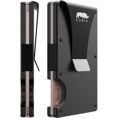 Pung til mænd, slank metalpung med pengeseddelklemme, minimalistisk pung til mænd, kreditkortholderpunge til mænds gave