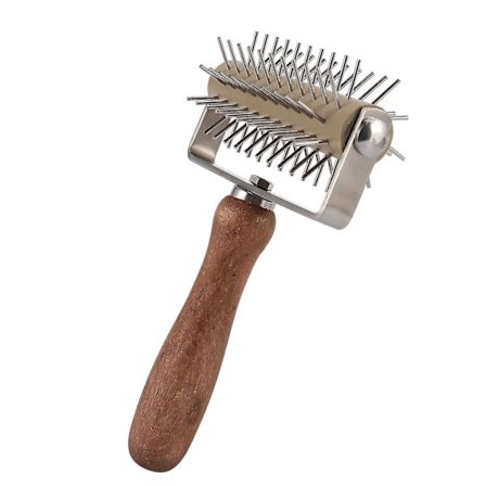 Ruoksiton teräs pyörä pizza leipä neula lävistäjät Roller Pie Pastry Dough Pitter Kestävä puinen Han