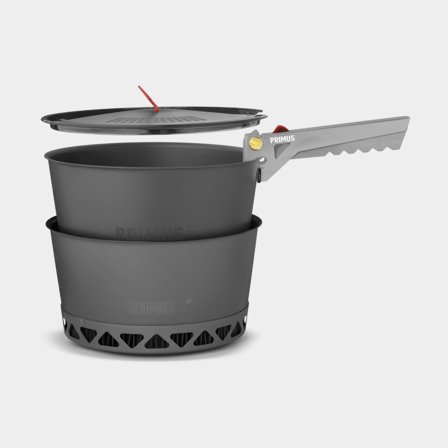 Campingkochtopfset mit Deckel Primus PrimeTech Pot Set, mit Wärmetauscher, hartanodisiert, naturanodisiertem Aluminium & keramischer 