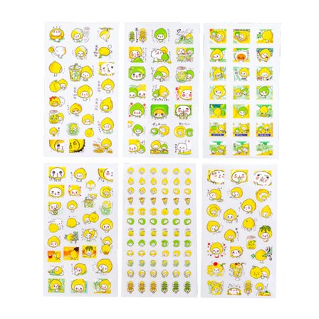 Söt dekorativ bildklistermärkepapper för handkonto och böcker (citronherrar)
