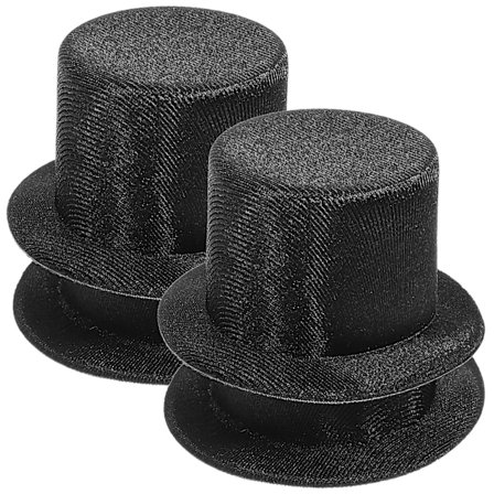 4-pakke mini sylinderhatt, liten topphattdekorasjon, snømannhatt, dukkehatt, egnet for DIY-håndverk juledekorasjon (9.00X9.00X4.50CM, svart)