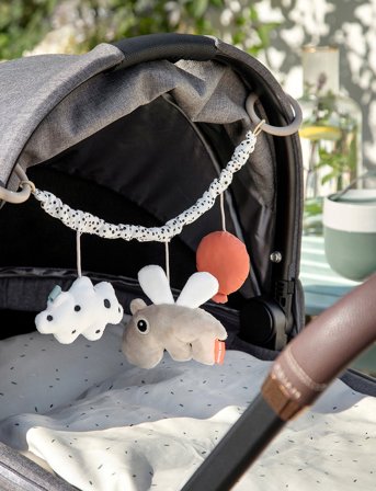 Done by Deer Pram Toy Happy Clouds Sand - Multi/patterned - ONE SIZE