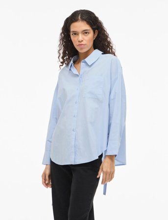 Vila Visiji L/S Lacing Shirt - Blue - 40