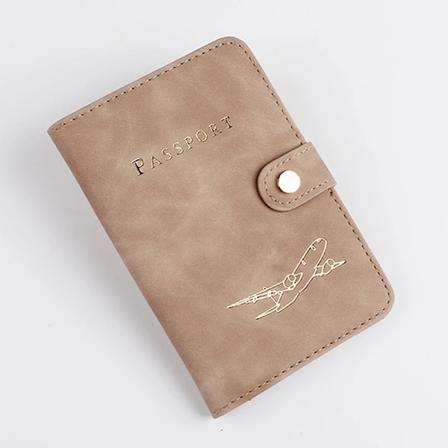 Vandafvisende Pas Holder Dæksler Etui Rejse PU Læder Kreditkort Tegnebog Sød Pasbog Til Kvinder/Mænd Pasdækning Light brown