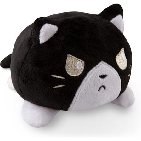 TeeTurtle - Den originale reversible katte-plushie - Tuxedo - Søt sensorisk fidget-stoffert dyr som viser humøret ditt