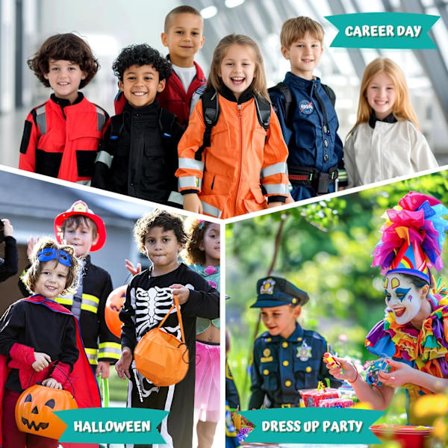 Lægeudklædning til børn - Scrubs, Stetoskop, Laboratoriefrakke - Halloweenkostume, Erhvervsdags kostume til piger 3-12 år 7-8 år 7-8 år