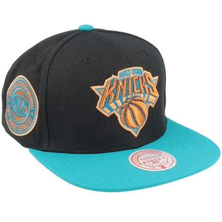 Mitchell & Ness - New York Knicks Make Cents Black/Teal Snapback Snapback Black Cap - NBA @ Hatstore