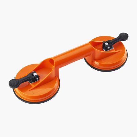 Biltema - Dobbel Vakuumløfter for Glassplater, Plast, Ø 120mm Gummisugeplater