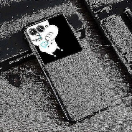 För Motorola Razr 50 Ultra MagSafe Skal, Slim Anti-fingeravtryck PU Läder Stötsäkert Skal För Moto Razr 50 Ultra 2024