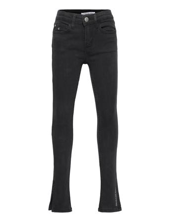 Skinny Hr Soft Black St Splt Hem Jeans Slim Jeans Musta Calvin Klein