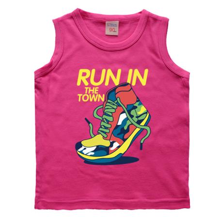Barn Tank Top T-shirt Färg Skor rosa röd 80cm