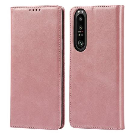 Sony Xperia 1 Iii - Flip Fodral Med Magnetisk Stängning - Roségu