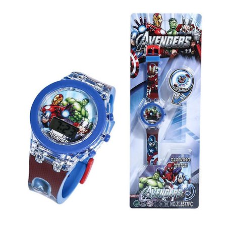 Barn Pojkar Flickor Character Flashing Light Up Digital Watch Gift Spiderman, Avengers, Frozen, Princess, Lightning Mcqueen