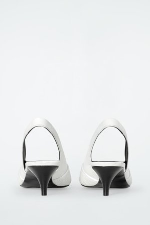 COS Damen Perforierte Heels Aus Leder Mit Slingback-Riemen - Weiss