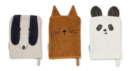 LIEWOOD Vaskeklud 3-pak Animal Mix, Tøj & Bolig, Badetid, Vaskeklude