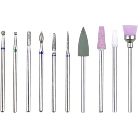 10-pack nagelborrbits Nagelborrbit Cutter för gelnaglar Bits