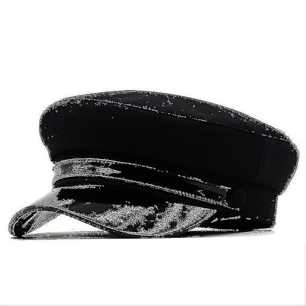 Talviketju Musta Villainen Sotilasberetti Naisille Naisten Litteä Armeijan Lakki Merimieslakki Tyttöjen Matkustusberetti Naisten Maalarin Lakki