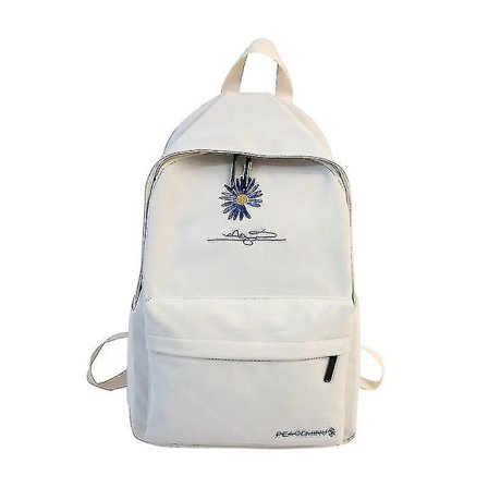 New Solid Backpack Girl School Bags For Teenage School Bag Nylon Daisy Printing Bag Black