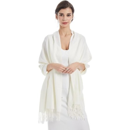 Dam Sjal Kvinner Pashmina Sjal Wraps Bruder Brudtärnor Bryllup Kveldskjole Solid Farge, Beige