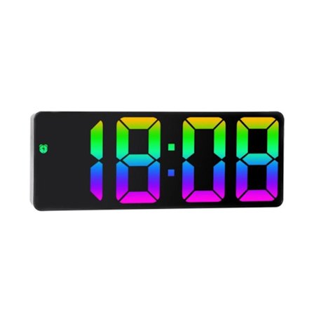 LED-klocka Elektronisk digital väckarklocka Färgglad 12/24H-skärm