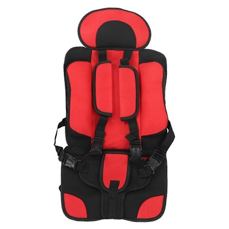 Barnsäkerhetssits Enkel Bil Bärbar Sittplats Hopfällbar Justerbar Rem Resetillbehör Skyddande Sits Röd
