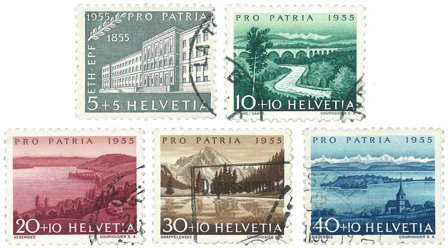 Schweiz 1955 - MICHEL 613/17 - Stemplet