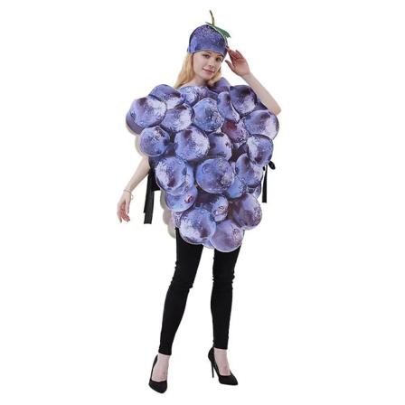 Halloween Voksen Funny Cosplay Frugt Grøntsagskostume Banan Carnival Dress Up Outfit Parfest Purim Fancy Dress Sceneshow grape