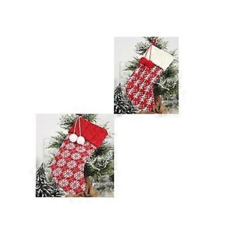 /EA/2 stk. Nye juledekorationer Rød og hvid uldsok elg gavepose B