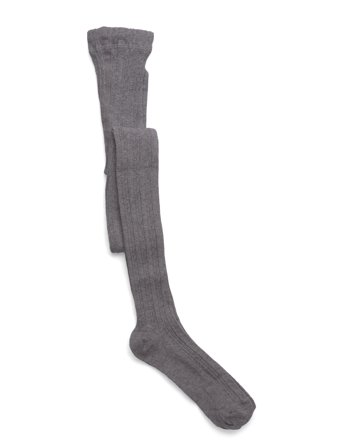 Geggamoja Cable Knitted Stockings Grey Melange - Grey - 146-152