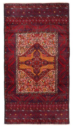 Medallón Pequeño Belouch Alfombra 98X182 Lana