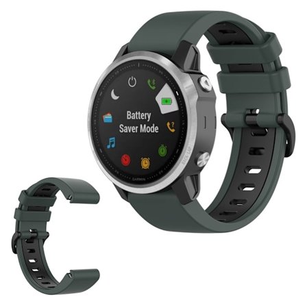 Garmin Fenix 6S / 5S bi-color silicone watch band - Green / Black