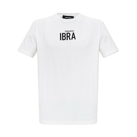 Dsquared2, T-shirt with logo Wit, Heren, Maat:XL,Katoen,grafisch patroon