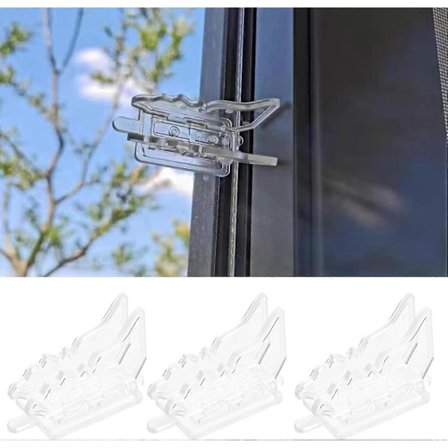 4-pakning Barnesikringslåser for vindu, selvklebende barnesikring for skyvedør, sikkerhetslås med sommerfugldesign for skyvevindu, for skapdører, 