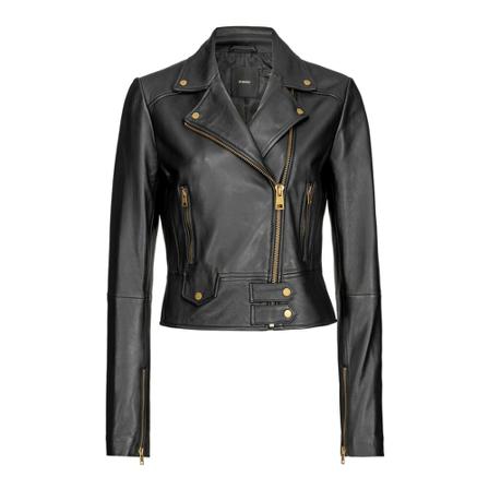 Pinko Leather Jas , Zwart , Dames , Maat: M