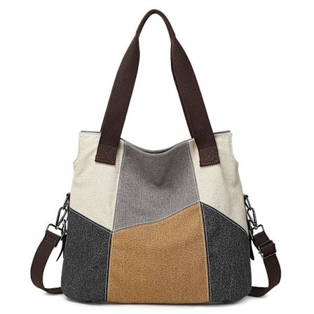 Canvasveske for kvinner, Canvas Håndveske for damer, Skulderveske for kvinner, Crossbody-veske, Tote Bag, Shopper Bag