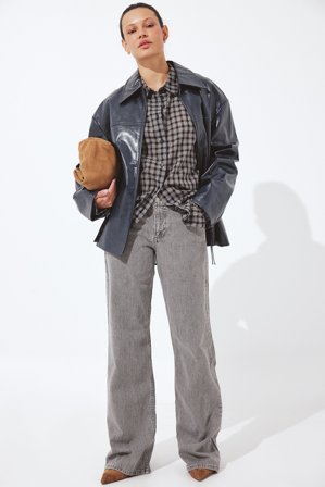 NA-KD Jeans med låg midja - Low waist jeans - Grå - EU 42