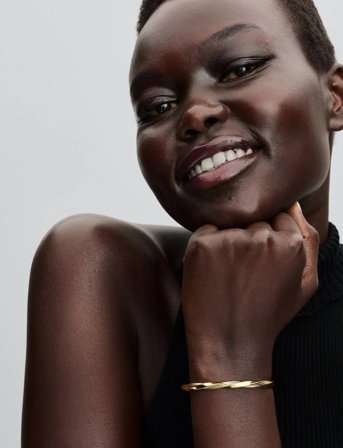 Pandora Twisted 14K Gold-Plated Open Bangle - Gold - 16 CM