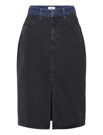 Objbeate Hw Denim Skirt E Aw Fair 23 Knälång Kjol Black Object