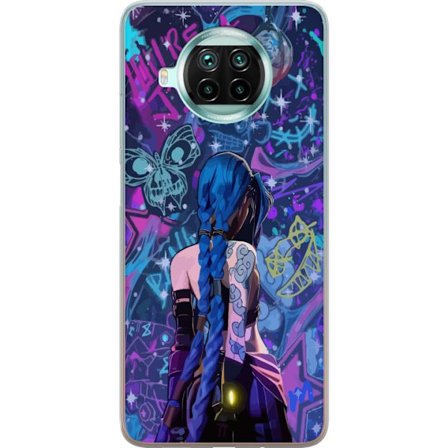 Kompatibelt Mobildeksel til Xiaomi Xiaomi Mi 10T Lite 5G Fargerik graffitiillustrasjon med blåhåret karakter i urbane neonstil og kreativt kaos