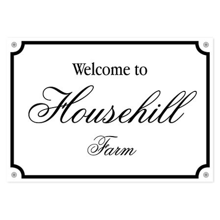 Welcome sign - Personalised - Black/White - Engraved plastic - Signomatic.com.au