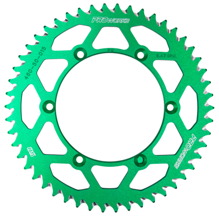 Corona Proworks Alluminio Verde - Kawasaki KDX 200 1983-2006