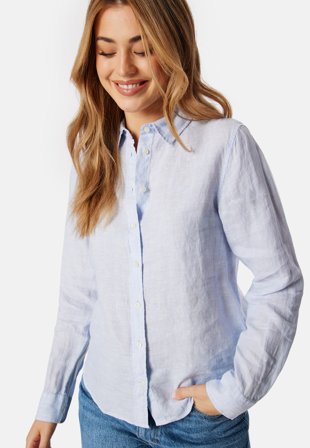 GANT Linen Chambray Shirt Light Blue Klær