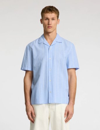 Selected Slhrelaxsun Shirt Ss Resort - Blue - M